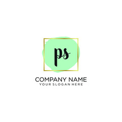 PS initial Handwriting logo vector template