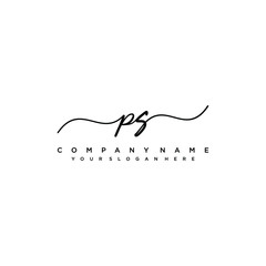 PS initial Handwriting logo vector template