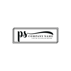 PS initial Handwriting logo vector template
