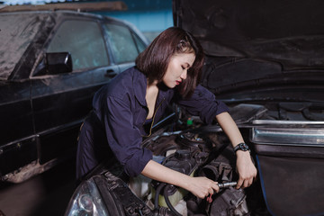 mechanic girl in the garage