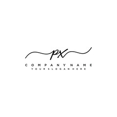PX initial Handwriting logo vector template
