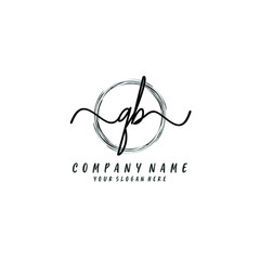 QB initial Handwriting logo vector template