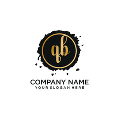 QB initial Handwriting logo vector template