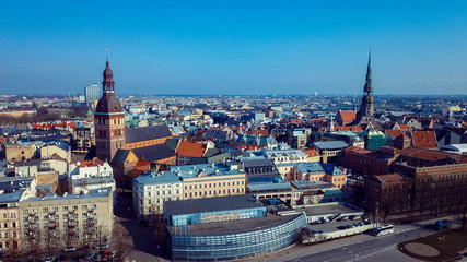 Beautiful Red Roofs of the Riga Old Town, Latvia