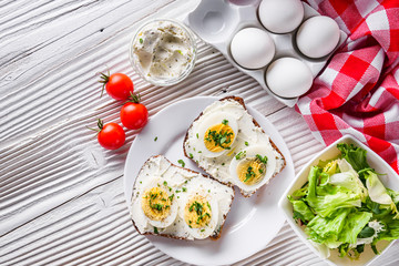 delicious and nutritious cheese and boiled egg sandwich