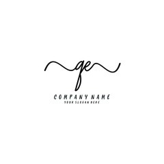 QE initial Handwriting logo vector template