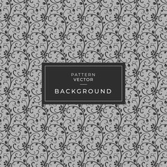 Black and white abstract flower vector seamless pattern