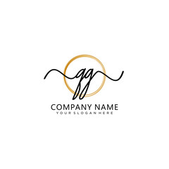 QG initial Handwriting logo vector template
