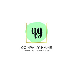 QG initial Handwriting logo vector template