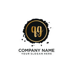 QG initial Handwriting logo vector template