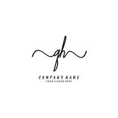 QH initial Handwriting logo vector template