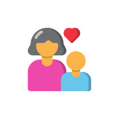 Mom and Son Love Special Icon, Logo, Vector