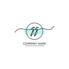 QQ initial Handwriting logo vector template