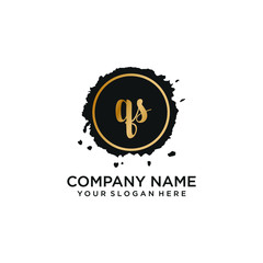 QS initial Handwriting logo vector template