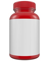 Realistic 3D Bottle Mock Up Template on White Background.3D Rendering,3D Illustration.Copy Space