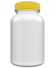 Realistic 3D Bottle Mock Up Template on White Background.3D Rendering,3D Illustration.Copy Space
