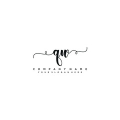 QW initial Handwriting logo vector template