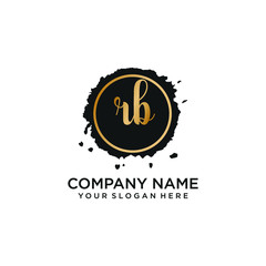RB initial Handwriting logo vector template