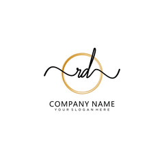RD initial Handwriting logo vector template