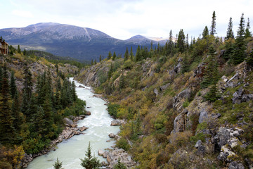 Yukon, Canada / USA - August 10, 2019: Yukon landscape, Yukon, Canada, USA