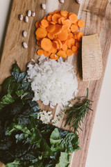 fresh chopped vegetables for homemade soup