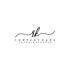 RK initial Handwriting logo vector template