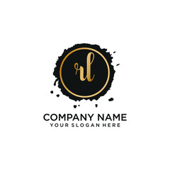 RL initial Handwriting logo vector template