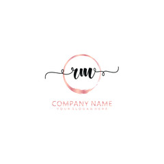 RM initial Handwriting logo vector template
