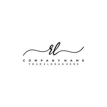 RL initial Handwriting logo vector template