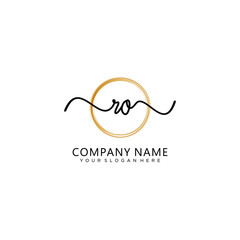 RO initial Handwriting logo vector template