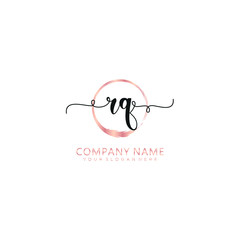 RQ initial Handwriting logo vector template