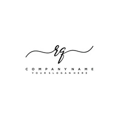 RQ initial Handwriting logo vector template