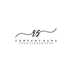 RS initial Handwriting logo vector template