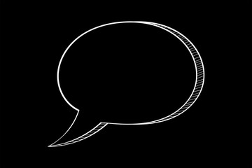 Speech bubble. White icon on black background