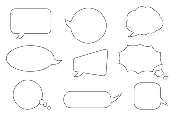 Speech bubbles. Outline iconswhite background
