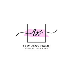 RX initial Handwriting logo vector template