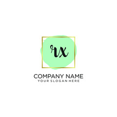 RX initial Handwriting logo vector template