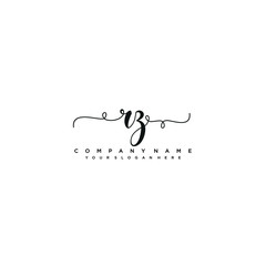RZ initial Handwriting logo vector template