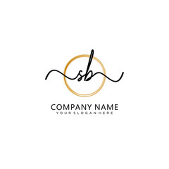 SB initial Handwriting logo vector template