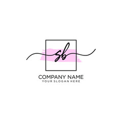 SB initial Handwriting logo vector template