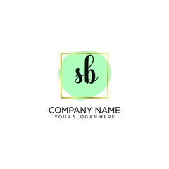 SB initial Handwriting logo vector template