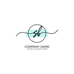 SB initial Handwriting logo vector template
