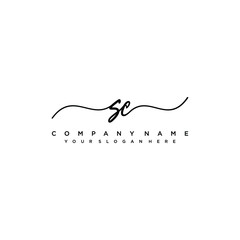 SC initial Handwriting logo vector template