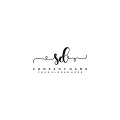 SD initial Handwriting logo vector template