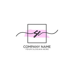 SE initial Handwriting logo vector template