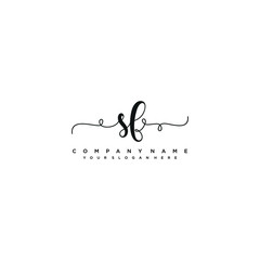 SF initial Handwriting logo vector template