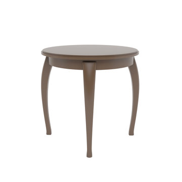 Wooden brown round table. 3d rendering illustration