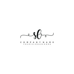 SL initial Handwriting logo vector template