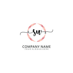 SN initial Handwriting logo vector template