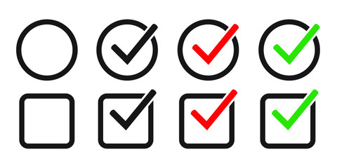 Checkbox set with blank and checked checkbox vector icon.